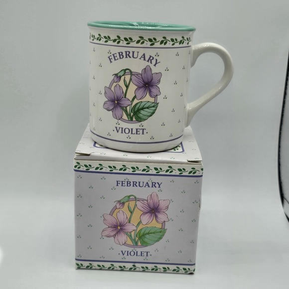 Papel Freelance Other - Vintage PAPEL FREELANCE Flower of the Month February Violet Coffee Mug